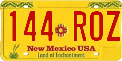 NM license plate 144ROZ