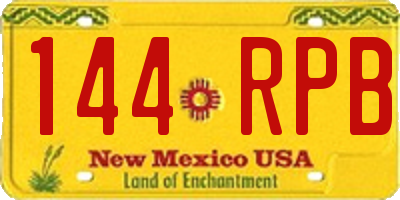 NM license plate 144RPB
