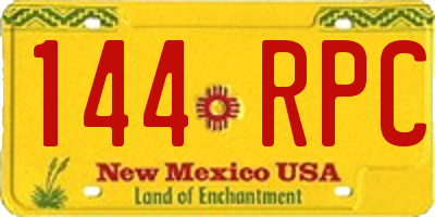 NM license plate 144RPC
