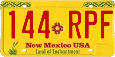NM license plate 144RPF