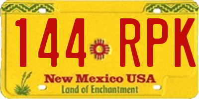 NM license plate 144RPK
