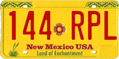 NM license plate 144RPL