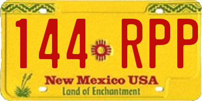 NM license plate 144RPP
