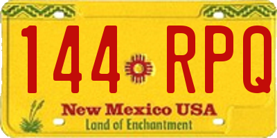 NM license plate 144RPQ