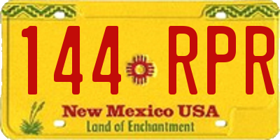 NM license plate 144RPR