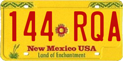 NM license plate 144RQA