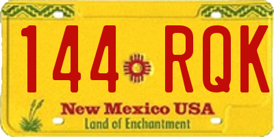 NM license plate 144RQK