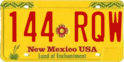 NM license plate 144RQW