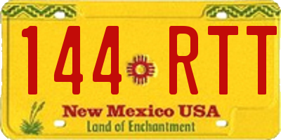 NM license plate 144RTT