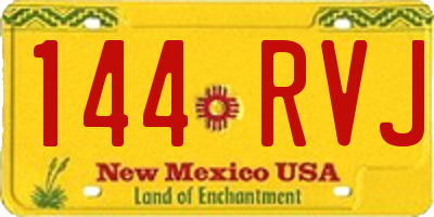 NM license plate 144RVJ