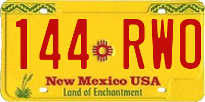 NM license plate 144RWO