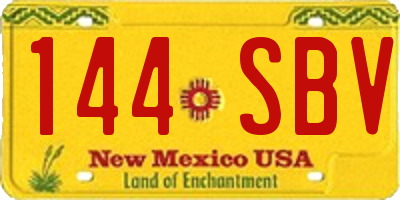 NM license plate 144SBV