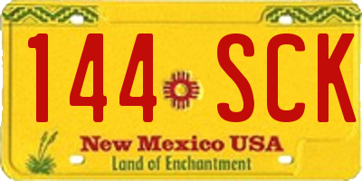 NM license plate 144SCK