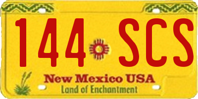 NM license plate 144SCS