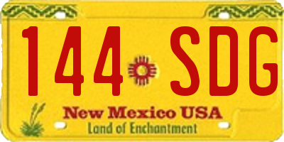NM license plate 144SDG