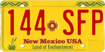 NM license plate 144SFP