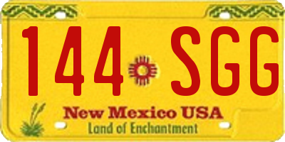 NM license plate 144SGG