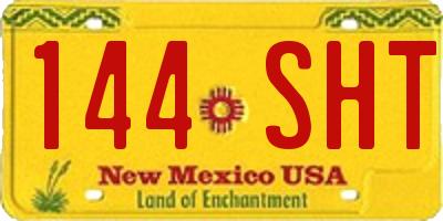 NM license plate 144SHT