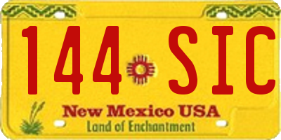 NM license plate 144SIC