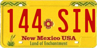NM license plate 144SIN