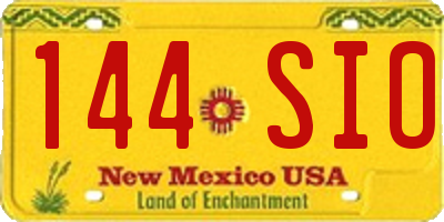 NM license plate 144SIO