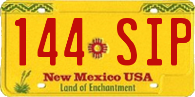 NM license plate 144SIP