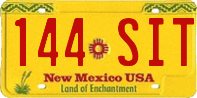 NM license plate 144SIT
