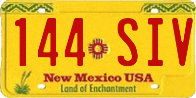 NM license plate 144SIV