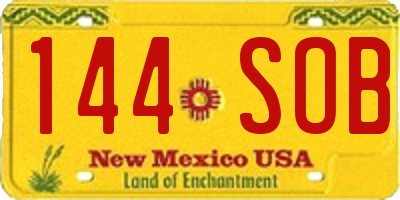 NM license plate 144SOB