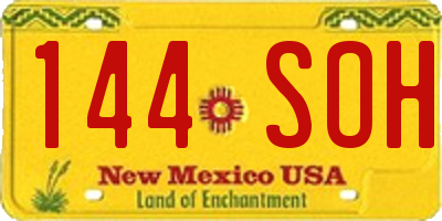 NM license plate 144SOH