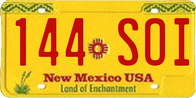 NM license plate 144SOI