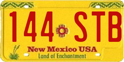 NM license plate 144STB