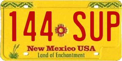 NM license plate 144SUP