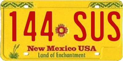 NM license plate 144SUS