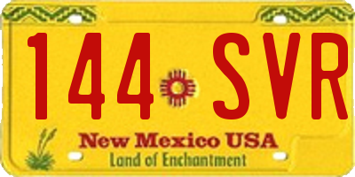 NM license plate 144SVR
