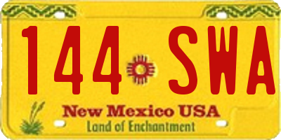 NM license plate 144SWA