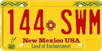 NM license plate 144SWM