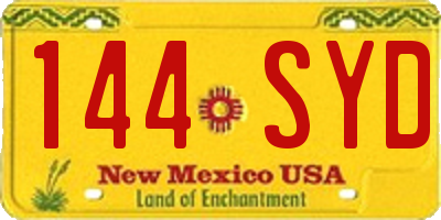 NM license plate 144SYD