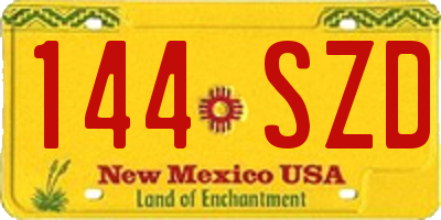 NM license plate 144SZD