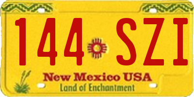 NM license plate 144SZI