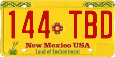NM license plate 144TBD