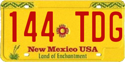 NM license plate 144TDG