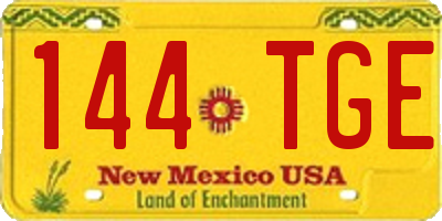 NM license plate 144TGE