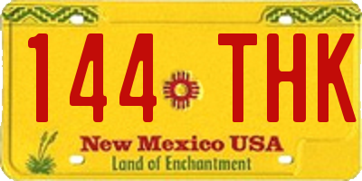 NM license plate 144THK