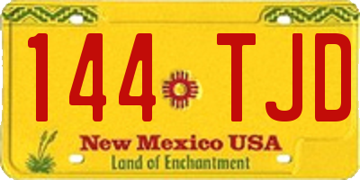 NM license plate 144TJD