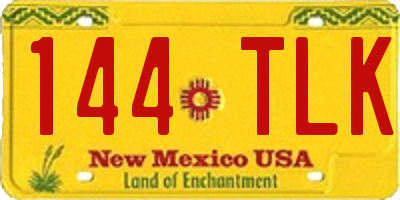 NM license plate 144TLK
