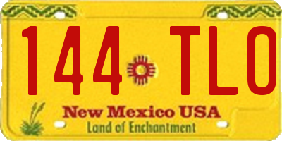 NM license plate 144TLO