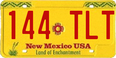 NM license plate 144TLT