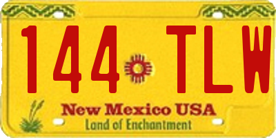NM license plate 144TLW