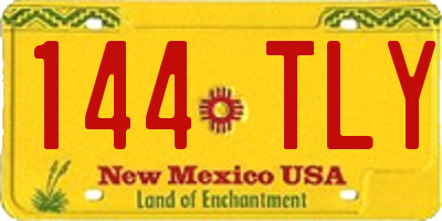 NM license plate 144TLY